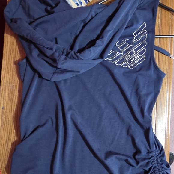 EA7 Navy Hooded Dress Emporio Armani In Perfect Condition! Beautiful - Picture 7 of 10
